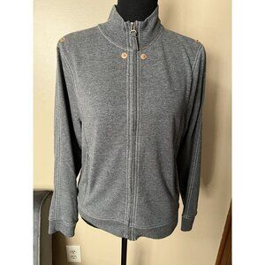 Onque Casuals Women’s Jacket Full Zip Long Sleeve SZ PL Grey